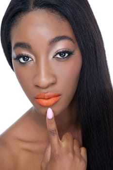 Close up portrait of an young African beauty