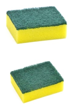 yellow sponge isolated on a white background