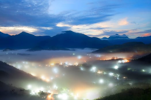 Jinlong mounain sunrise, Taiwan for adv or others purpose use