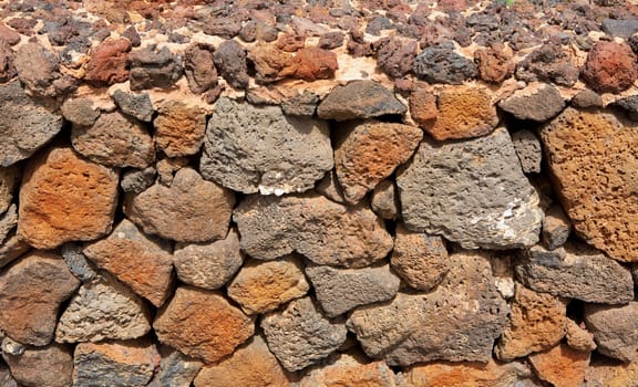 Lanzarote La Guatiza masonry with volcanic stones Canary Islands