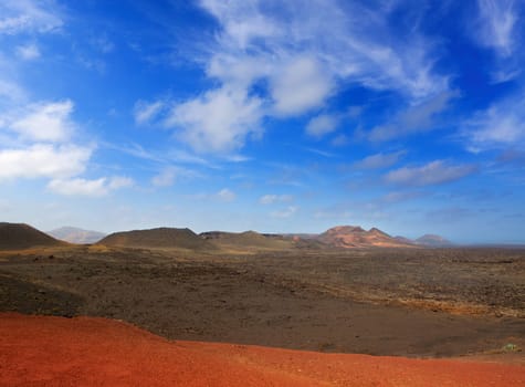 Lanzarote Timanfaya National Park Fire Mountains volcanic lava stone In Canary Islands