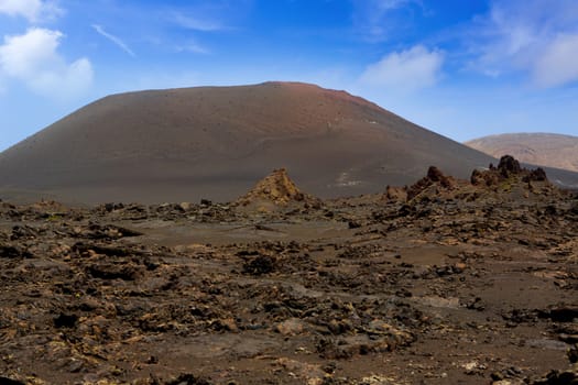 Lanzarote Timanfaya National Park Fire Mountains volcanic lava stone In Canary Islands