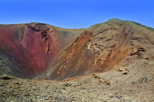 Lanzarote Timanfaya volcano crater in Canary islands