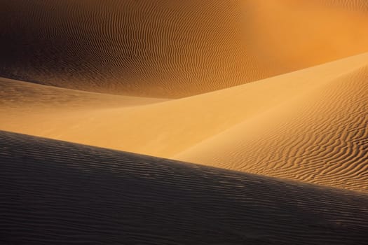 Picture of sand dunes in the Sahara desert of Morocco.