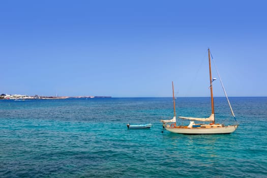 Lanzarote Playa Blanca beach in Atlantic Canary Islands