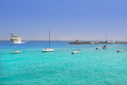 Lanzarote Playa Blanca beach in Atlantic Canary Islands