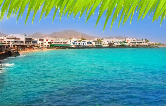 Lanzarote Playa Blanca beach in Atlantic Canary Islands