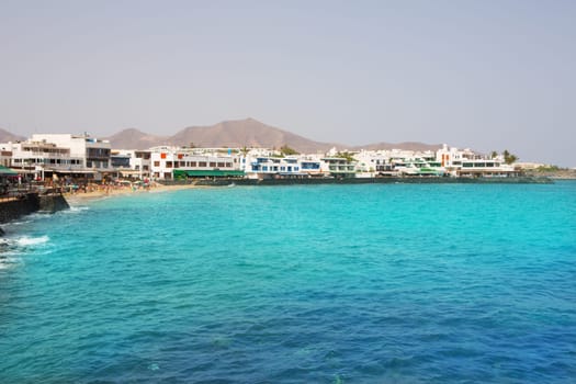 Lanzarote Playa Blanca beach in Atlantic Canary Islands
