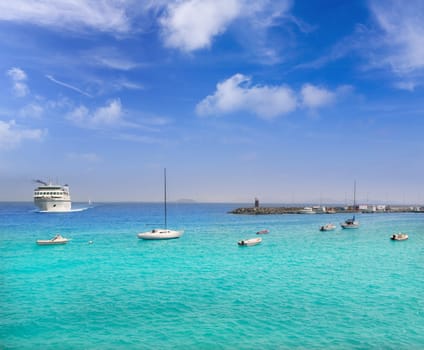 Lanzarote Playa Blanca beach in Atlantic Canary Islands