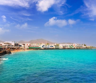 Lanzarote Playa Blanca beach in Atlantic Canary Islands