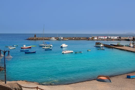 Lanzarote Playa Blanca beach in Atlantic Canary Islands