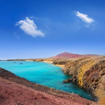 Lanzarote Playa del Pozo beach in costa Papagayo Canary Islands