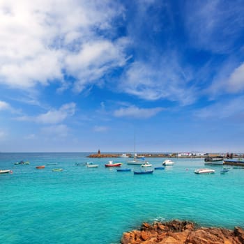 Lanzarote Playa Blanca beach in Atlantic Canary Islands
