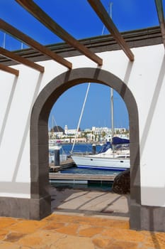 Lanzarote Marina Rubicon port at Playa Blanca in Canary Islands