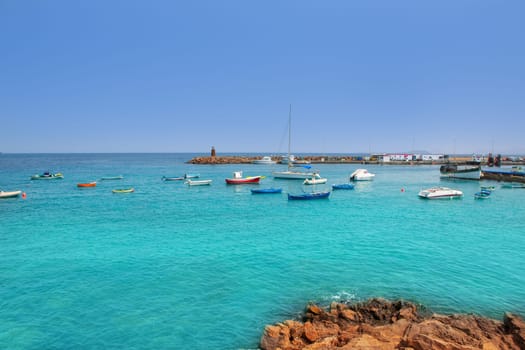 Lanzarote Playa Blanca beach in Atlantic Canary Islands
