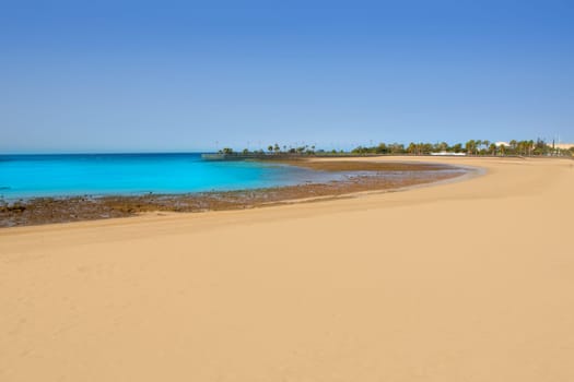 Arrecife Lanzarote Playa del Reducto beach aerial   view in Canary Islands