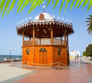 Arrecife Lanzarote Quiosco de la Musica wood circus near sea in Canary Islands