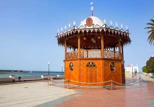 Arrecife Lanzarote Quiosco de la Musica wood circus near sea in Canary Islands