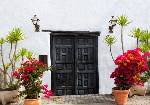 Lanzarote Teguise white and stone village in Canary Islands