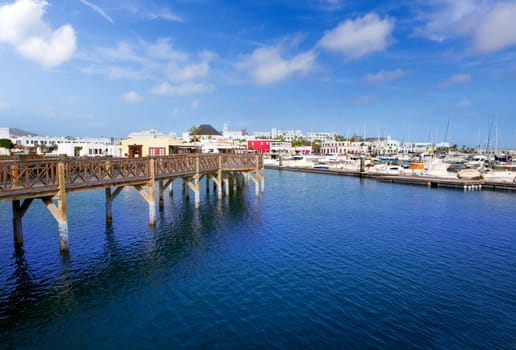 Lanzarote Marina Rubicon port at Playa Blanca in Canary Islands