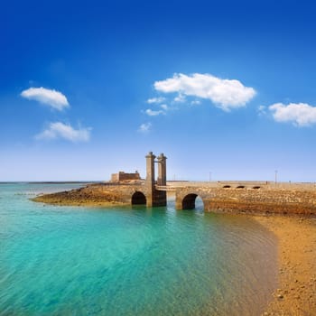 Arrecife Lanzarote Castillo San Gabriel castle and Puente de las Bolas bridge