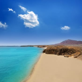 Lanzarote Playa del Pozo beach in costa Papagayo Canary Islands