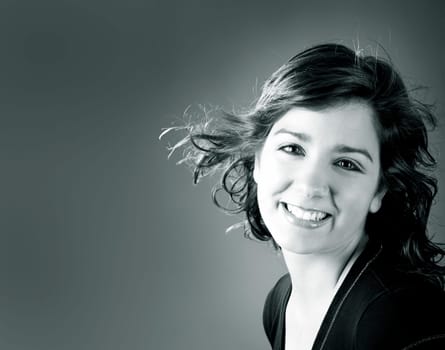 Portrait of a beautiful young and attractive woman - toned in PS