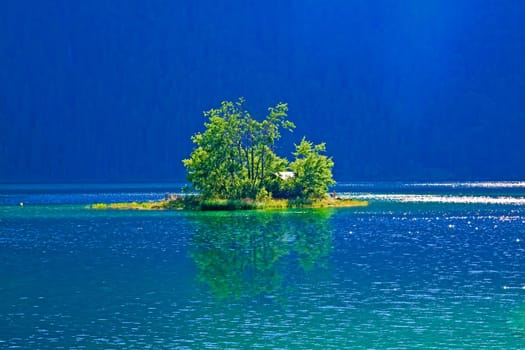 idyllic abandoned island surrounded by blue water