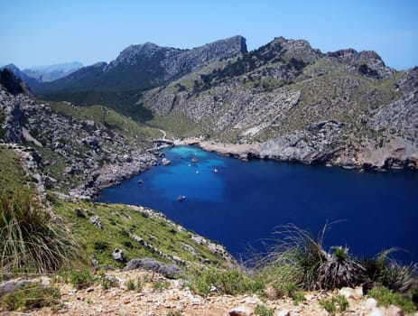 Bay Cala Figuera in the north of the isle majorca, spain