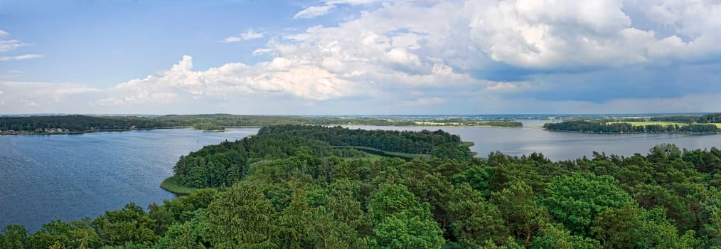 Panorama of a lake sourrounded by forest