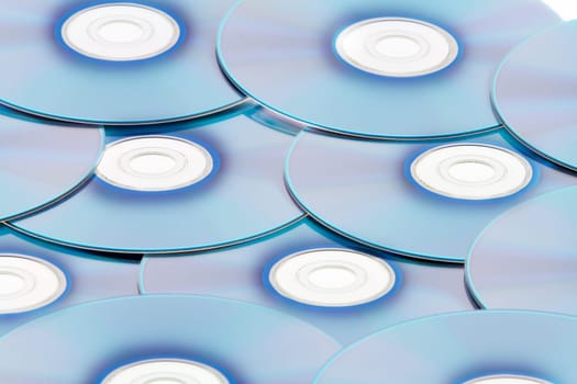 CDs DVDs BluRays stacked one above the other