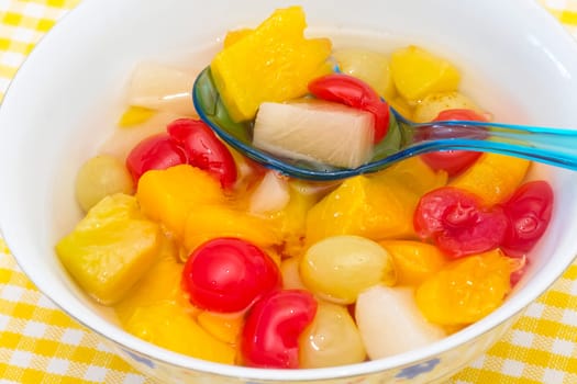 fresh fruits salad in bow