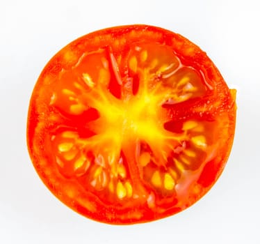 Half a tomato isolated on a white background