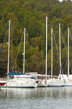 Yachts in a harbour, somewhere in a Mediterranean