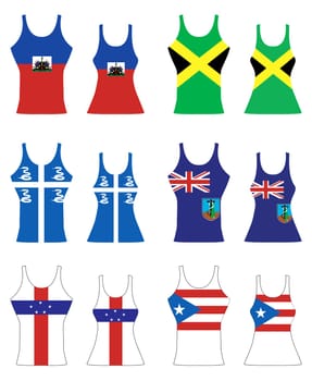 Vector llustration of Caribbean Tank Tops for men and women.