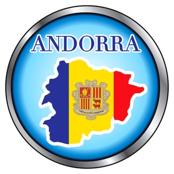 Vector Illustration for Andorra, Round Button.