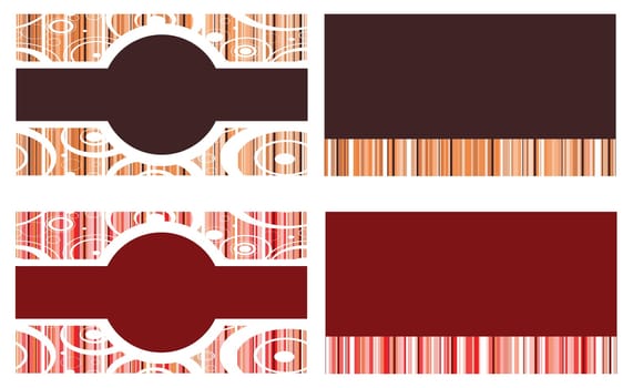 Vector Illustration of 4 business cards, invitations or templates. May be used for front and back.