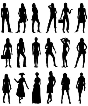 Vector Illustration of People Silhouettes 2. Business, Casual and Formal.