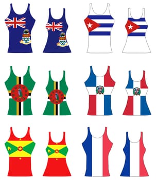 Vector llustration of Caribbean Tank Tops for men and women.