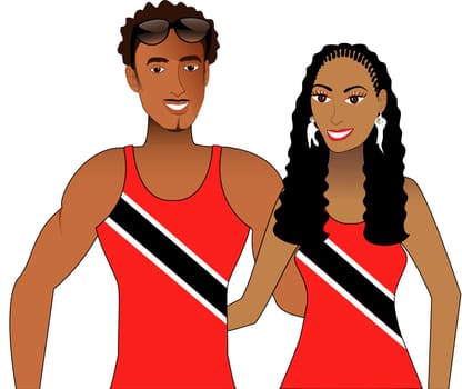 Vector llustration of Trini Trinidadian People in Tank Tops for men and women.
