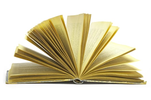 Open Old Antique Book isolated on white