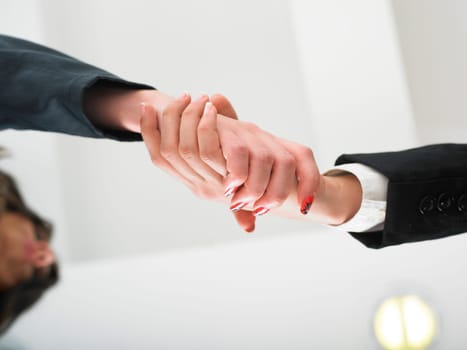 Office Handshake Handshaking low angle top