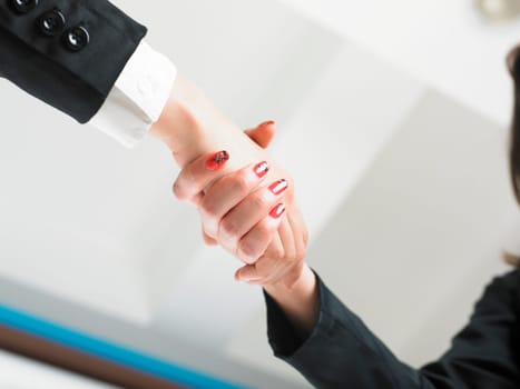 Office Handshake Handshaking low angle top