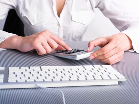 Woman in Business suit Analyzing data and plan