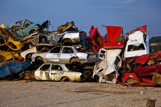 Old Junk Cars On Junkyard