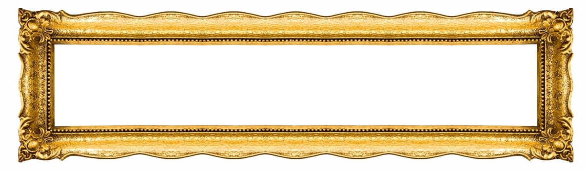 Old Picture Frame Isolated On White Background, Design Element