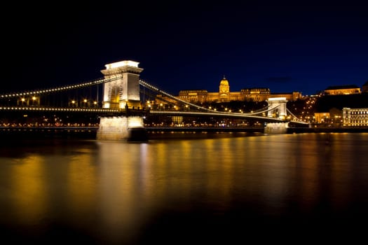 Budapest, night, Danube, river, Hungary