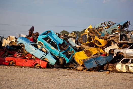Old Junk Cars On Junkyard