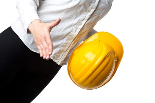 Woman Architect with hardhat Ready For Handshaking