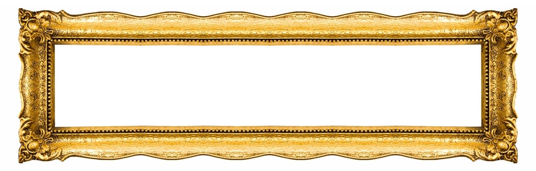 Old Picture Frame Isolated On White Background, Design Element